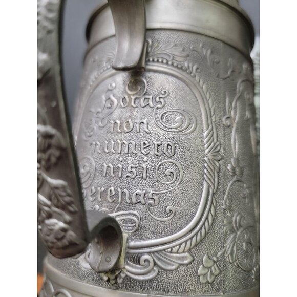 RARE Vtg Miller President’s Club 1983 German Pewter Beer Stein Tankard w/ Lid 8" - Picture 7 of 15
